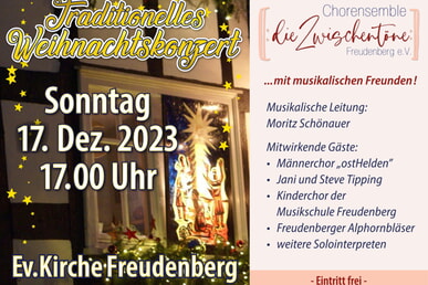 Weihnachtskonzert der Zwischentöne 17. Dezember 17.00 Uhr Ev. Kirche