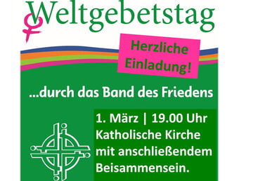 Weltgebetstag der Frauen 1. März 19.00 Uhr Katholische Kirche Freudenberg