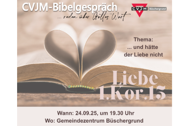 CVJM Bibelgespräch 24. September | 19.30 Uhr GMZ