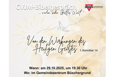 CVJM Bibelgespräch 29. Oktober | 19.30 Uhr GMZ