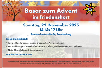 Basar zum Advent im Friedenshort
