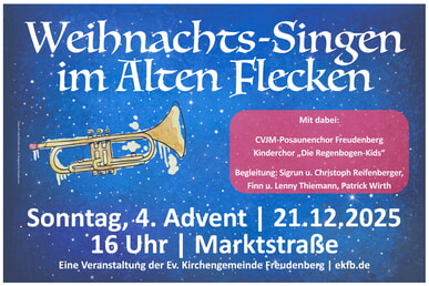 Weihnachstsingen im Alten Flecken 21. Dezember | 16 Uhr Marktstraße