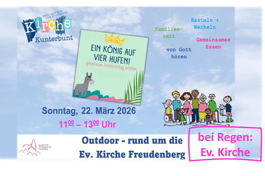 Kirche Kunterbunt-outdoor 22. M&auml;rz | 11 - 13 Uhr Rund um die Ev. Kirche