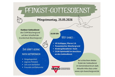 Pfingstmontag CVJM-Open-Air-Gottesdienst Schulhof Grundschule B&uuml;schergrund