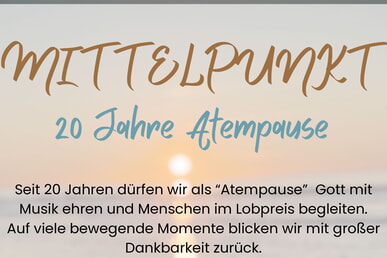 20 Jahre Atempause18. September | 19 UhrVereinshaus Plittershagen, Plittershagener Str. 126