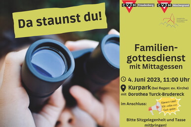 Familiengottesdienst mit Mittagessen 4. Juni 11.00 Uhr Kurpark D. Turck-Brudereck