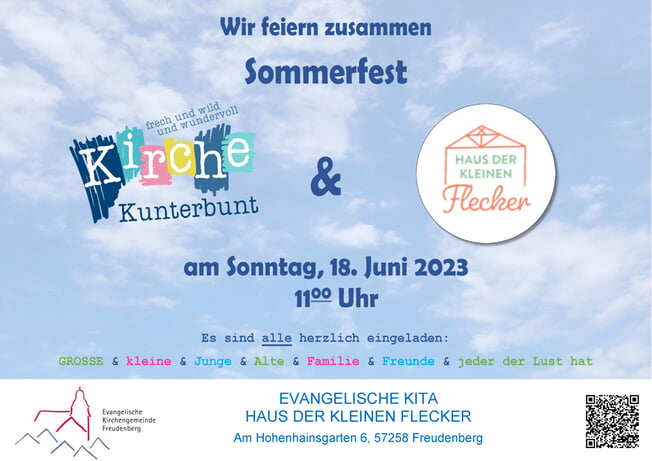 Gemeinsames Sommerfest Kirche Kunterbunt und Haus der kleinen Flecker