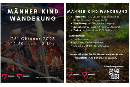 Männer-Kind Wanderung<br>25. Oktober | 14.30 Uhr<br>Parkplatz Freibad