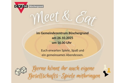 Meet&Eat<br>26. Oktober | 16.00 Uhr<br>GMZ