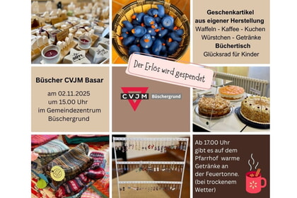 Büscher CVJM Basar<br>2. November | 15.00 Uhr<br>GMZ