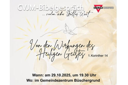 CVJM Bibelgespräch<br>29. Oktober | 19.30 Uhr<br>GMZ