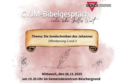 CVJM Bibelgespräch<br>26. November | 19.30 Uhr<br>GMZ