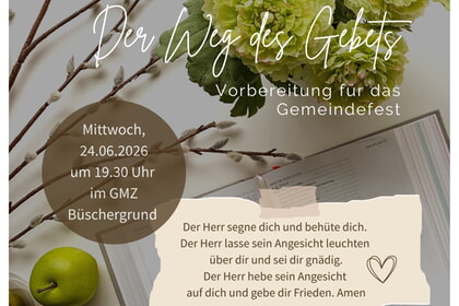 Bibelgespr&auml;ch<br>24. Juni | 19.30  Uhr<br>GMZ, M&uuml;hlenstr. 25