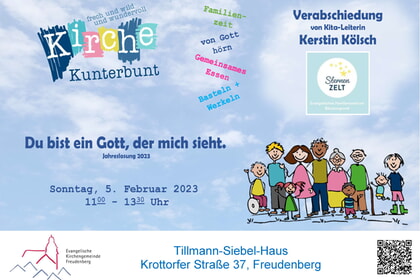 Kirche Kunterbunt<br>5. Februar 2023<br>Tillmann-Siebel-Haus<br>-kein Livestream-
