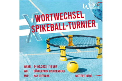 Spikeball-Turnier mit Wortwechsel-Jugendgottesdienst<br>24.9. ab 16.00 Uhr Kurpark