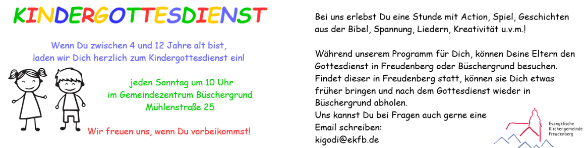 Einladung zum Kindergottesdienst